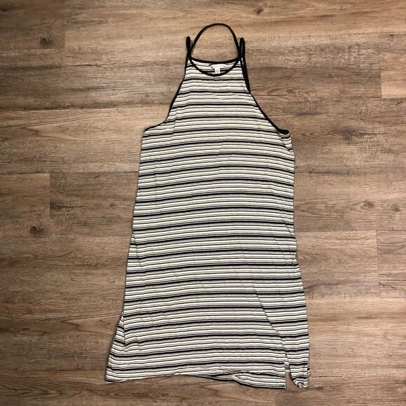 American Eagle Women’s Black & White Striped Summer Dress Size L - Picture 1 of 6